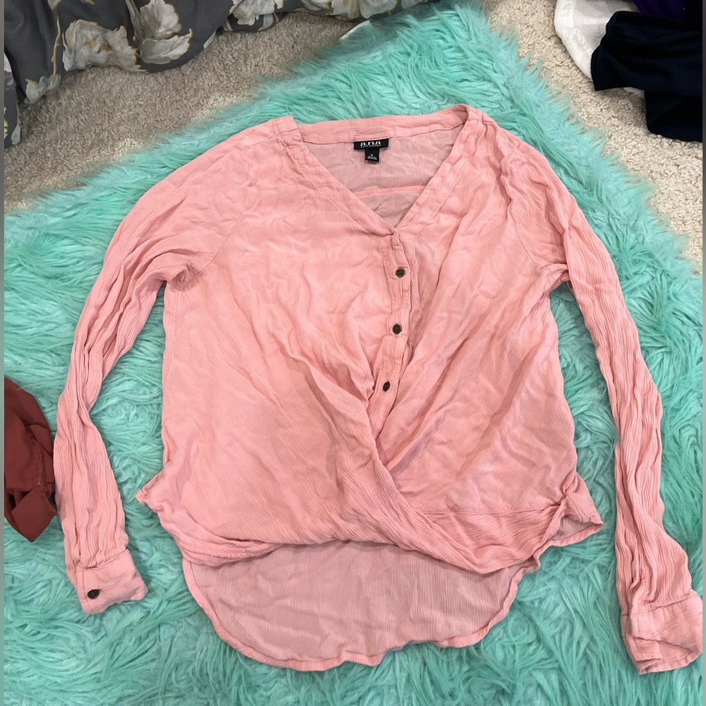Pink crossover top